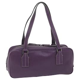 Burberry-BURBERRY Shoulder Bag Leather Purple Auth bs11546-Purple