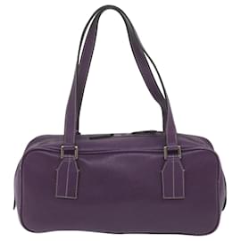 Burberry-BURBERRY Shoulder Bag Leather Purple Auth bs11546-Purple