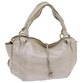 Céline-CELINE Tote Bag Leather Beige Auth 64278-Beige