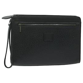 Autre Marque-Burberrys Clutch Bag Leather Black Auth bs11485-Black