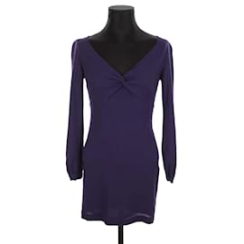 Valentino-Vestido de lana-Púrpura