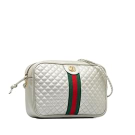 Gucci-GUCCI Handbags GG Marmont-Silvery