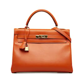 Hermès-HERMES Handtaschen Kelly 32-Orange