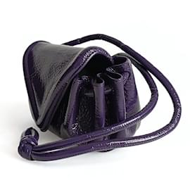 Bottega Veneta-Bottega Veneta Sac bandoulière Bottega Veneta Becco en cuir texturé violet-Violet