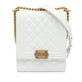 Chanel-CHANEL Handbags North South Boy-White