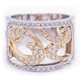 Autre Marque-Ring aus Weiß- und Roségold mit Diamanten.-Silber,Golden