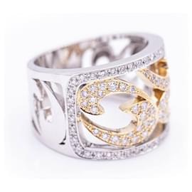 Autre Marque-Ring aus Weiß- und Roségold mit Diamanten.-Silber,Golden