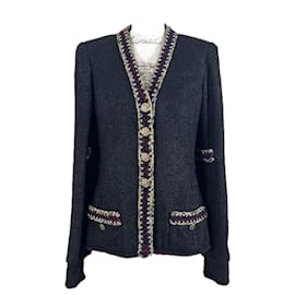 Chanel-Jaqueta de tweed preta Timeless CC Buttons-Preto
