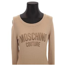 Moschino-vestido de algodão-Camelo