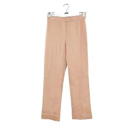 Stouls Calça reta de couro Bege