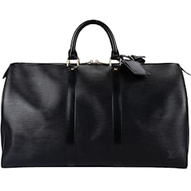 Louis Vuitton-Louis Vuitton Keepall en cuir épi noir 45-Noir