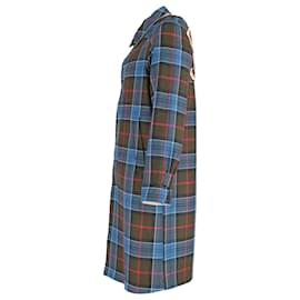 Gucci-Gucci Tartan Coat with upperr Graphic in Multicolor Wool-Multiple colors