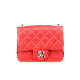 Chanel-Quilted Leather Classic Mini Flap Bag-Orange
