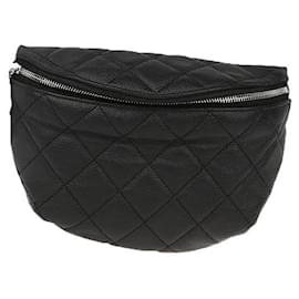 Chanel-Quilted Caviar Leather Belt Bag-Black