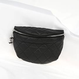 Chanel-Quilted Caviar Leather Belt Bag-Black