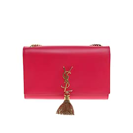 Yves Saint Laurent-Mittelgroße Kate Schultertasche aus Leder mit Quaste 354119-Pink