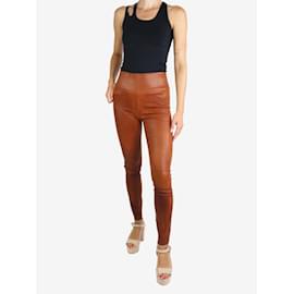 Autre Marque-Brown stretchy leather leggings - size M-Other