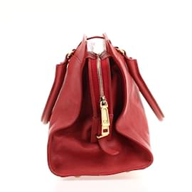 Yves Saint Laurent-Leather Y Cabas Bag 279079.0-Red