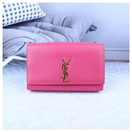 Yves Saint Laurent-Kate Leather Crossbody Bag 364021-Pink