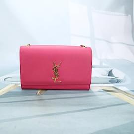 Yves Saint Laurent-Borsa a tracolla Kate in pelle 364021-Rosa