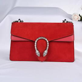 Gucci-Small Suede Dionysus Shoulder Bag 400249-Red