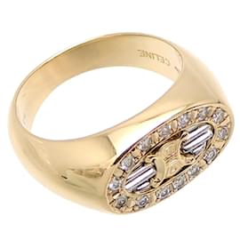 Céline-18K Triomphe Diamond Ring-Golden