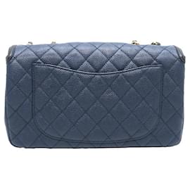 Chanel-CC Caviar Filigree Shoulder Bag A93340-Blue