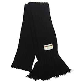 Gucci-Black ribbed scarf-Black