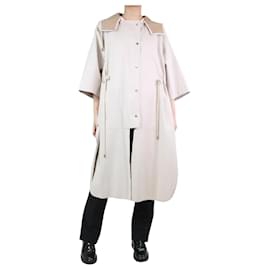 Max Mara-Cream hooded drawstring waist coat - size M-Cream