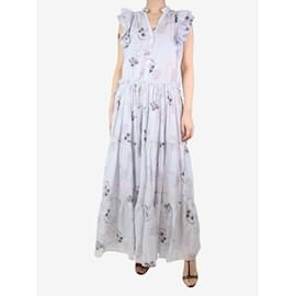 Magali Pascal-Blue floral printed tiered maxi dress - size S-Blue