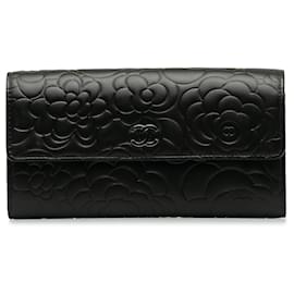 Chanel-Portefeuille à rabat Chanel CC Camellia noir-Noir