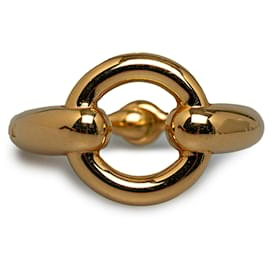 Hermès-Hermes Gold Mors Scarf Ring-Golden