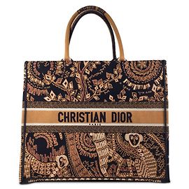 Grand cabas Dior Animals Monkey Book bleu Dior Bleu Orange Bleu Marine
