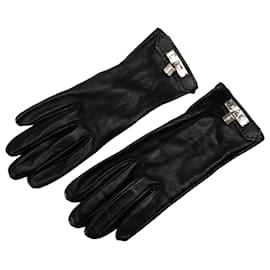 Hermès-Hermes Cadena-Handschuhe aus schwarzem Soja-Schwarz