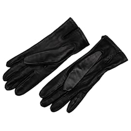 Hermès-Hermes Black Soya Cadena Gloves-Black