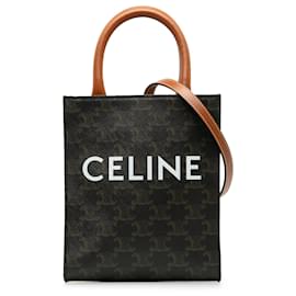 Céline-Celine Preto Mini Triomphe Cabas Verticais-Preto