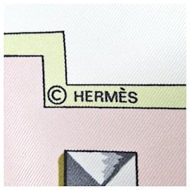 Hermès-Foulard Hermes Blanc Les Cles En Soie-Blanc