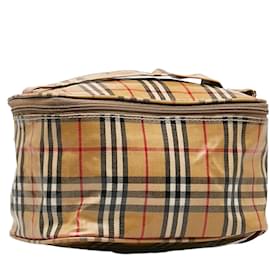 Burberry-House Check Vanity Case-Brown