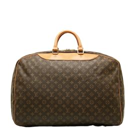 Louis Vuitton-Louis Vuitton Monogram Alize con bolso de viaje de lona con correa M41393 en buen estado-Castaño