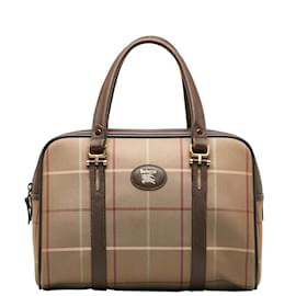 Burberry-Bolsa de lona xadrez Burberry Bolsa de lona em boas condições-Bronze