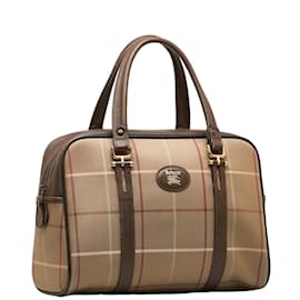 Burberry-Bolsa de lona xadrez Burberry Bolsa de lona em boas condições-Bronze