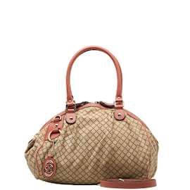 Gucci-Sukey-Einkaufstasche aus Canvas mit Diamanten 223974-Pink