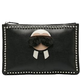 Fendi-Pochette Zippy con borchie Karlito 7N0078-Nero