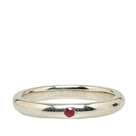 Autre Marque-Ruby Stacking Silver Ring-Silvery