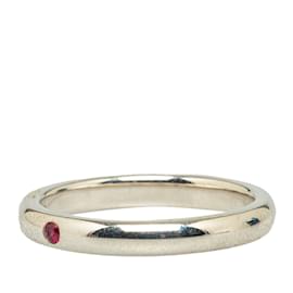 Autre Marque-Ruby Stacking Silver Ring-Silvery