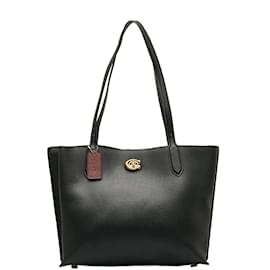 Coach-Willow Pebble Leather Tote C0689-Black