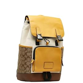 Coach-Mochila Coach Track em lona exclusiva Mochila CC355 em boa condição-Amarelo