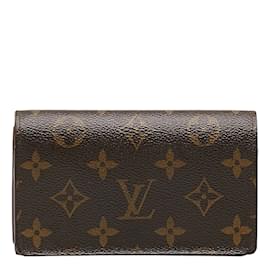 Louis Vuitton-Louis Vuitton Monogram Porte-Monnaie Tresor Wallet Canvas Short Wallet M61730 en bon état-Marron