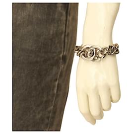 Chanel-CHANEL Cocomark CC Turnlock Chain Bracelet Silver Plated 96A Vintage Accessories-Silver hardware