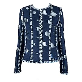 Chanel-Jaqueta icônica de tweed para campanha publicitária-Azul marinho